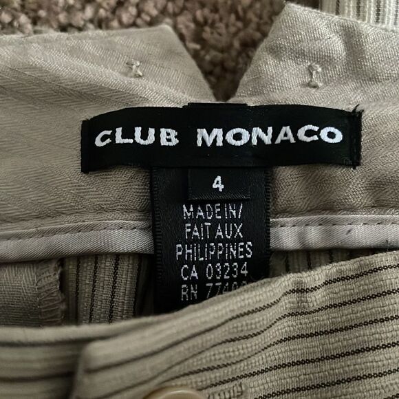 Club Monaco Women’s Beige & Black Striped Wide Leg Pants - Picture 4 of 7